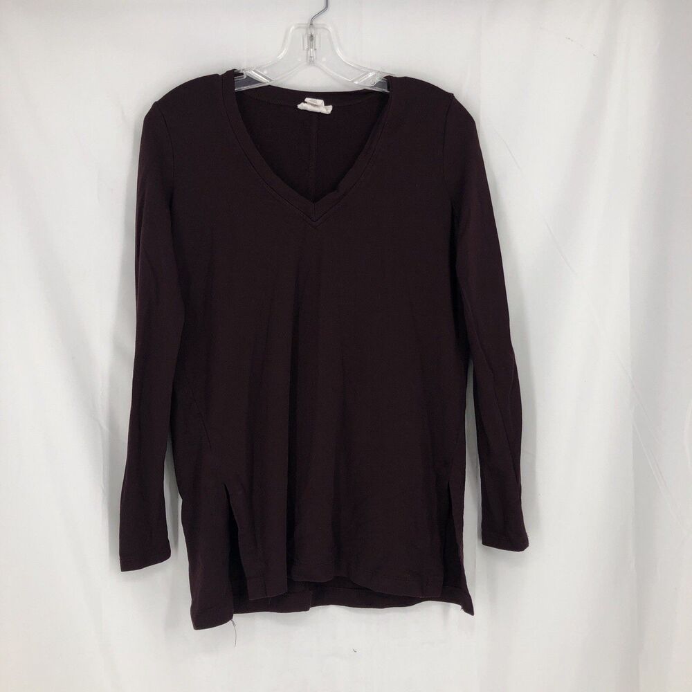 LOFT Outlet Plum V-Neck Long Sleeve Lounge Knit Top Stretch Women XS
